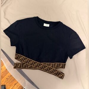 Fendi Black Kids' Crop